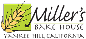 Millers Bake House logo in green, yellow and black